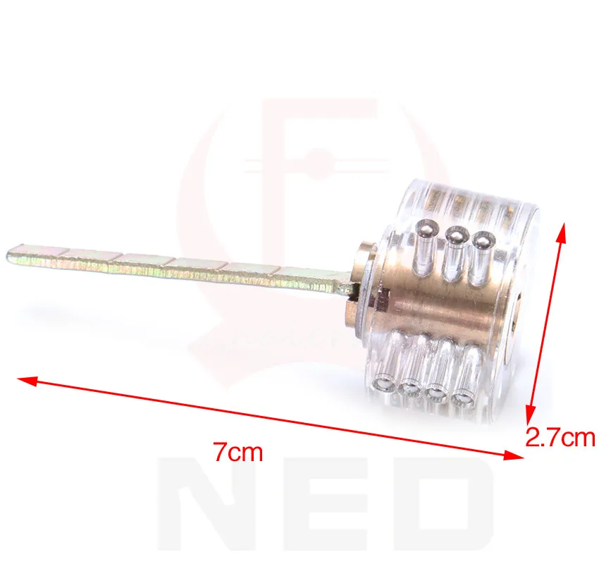 NAIERDI Cutaway прозрачный замок, тренировочный, вязкий, медный замок, цилиндр для слесаря с двумя клавишами