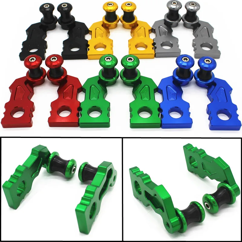

Z 900 2017 Motorcycle CNC Aluminum Rear Axle Spindle Chain Adjuster Blocks And Spool Sliders For Kawasaki Z900