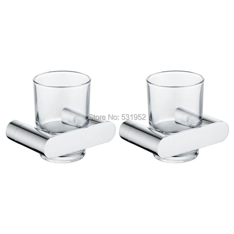 New Design Single Cup Tumbler Holder Stainless Stain Tooth Brush Holder With Cup Wall Mounted Bathroom Accessories