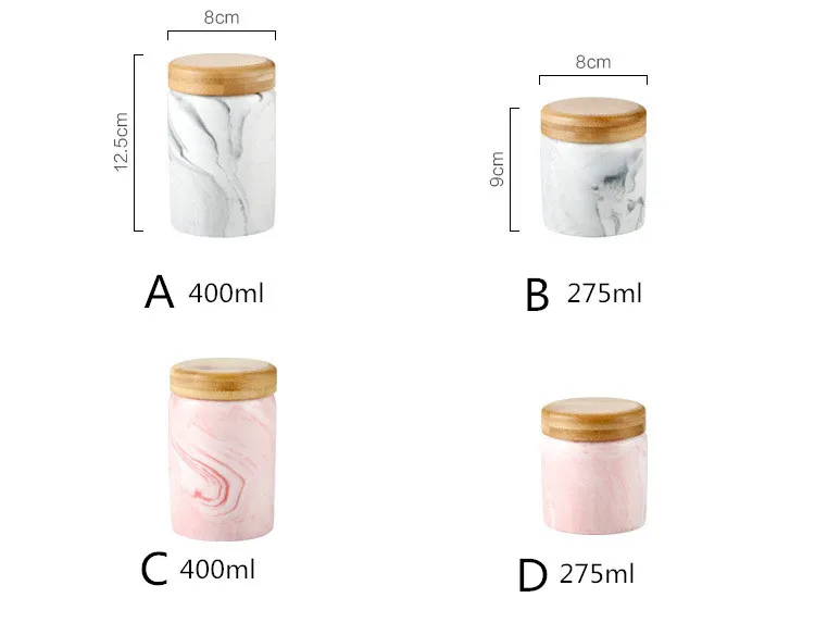 Два цвета мраморный зернистый герметичный керамический контейнер для хранения с бамбуковой крышкой контейнер для специй кухонная бутылка для еды кофе чай Caddy