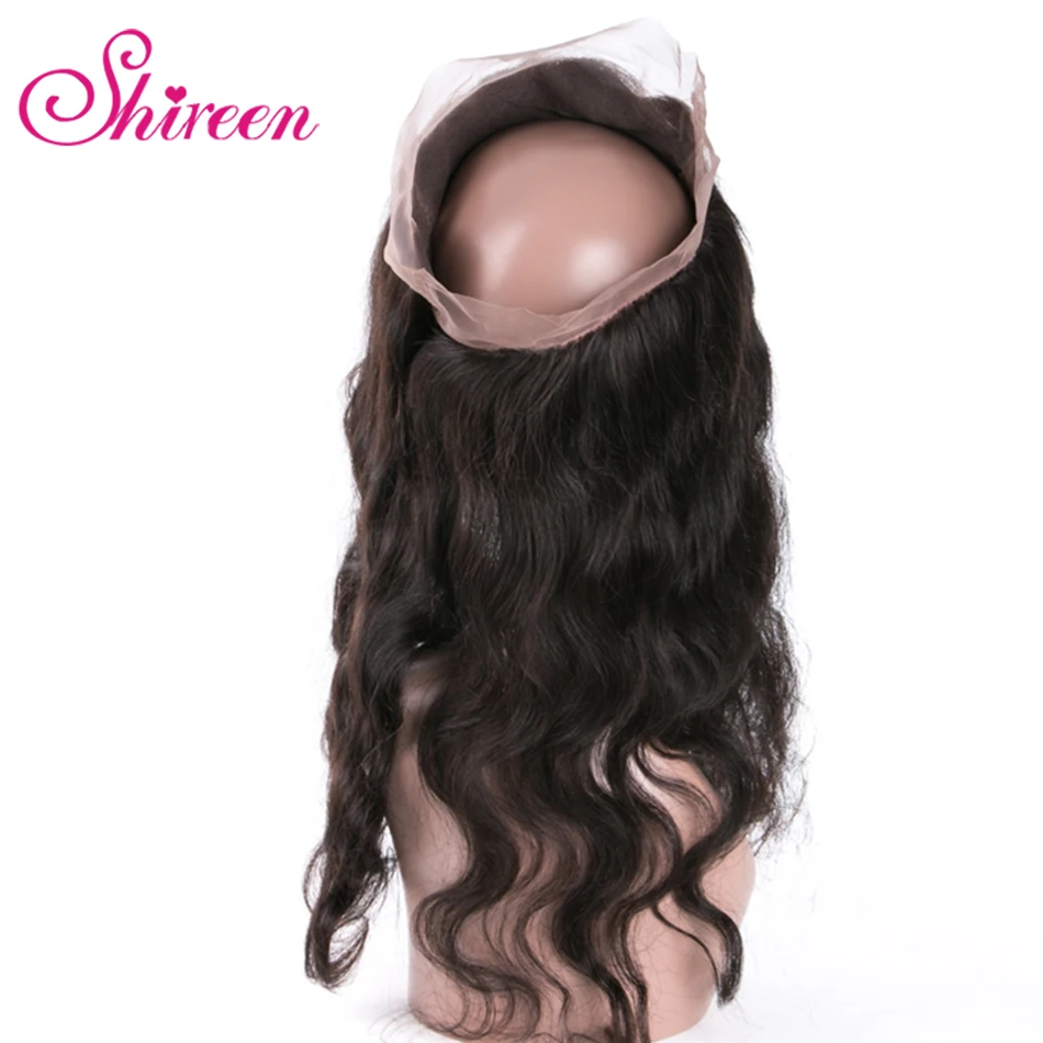 Shireen волосы бразильские волнистые 360 Кружева Фронтальная Закрытие с волосами младенца Remy человеческие волосы часть натуральный цвет