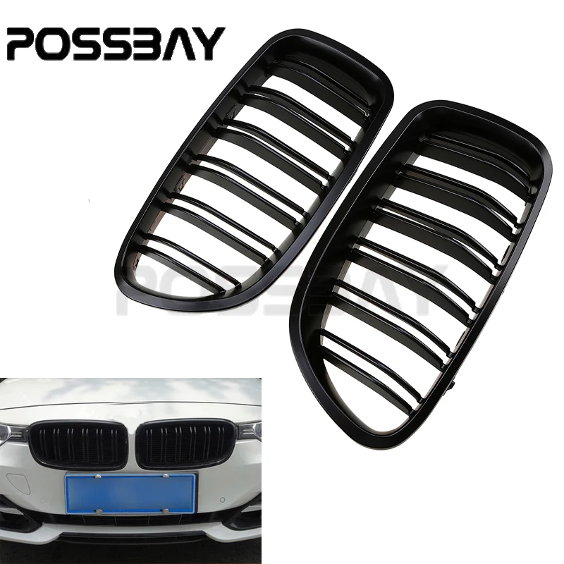 buy Car Front Bumper Center Kidney Grille For BMW 5 Series F10 M5 2011 2016 Double Salt Matte Black Car Hood Grills Decoration