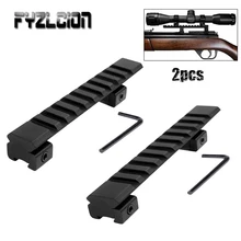 2PCS 11mm to 20mm Picatinny Rail Adapter Carril Weaver Rail with 10 Slots and 124mm Length for Hunting Rifle Air Gun Scope Mount