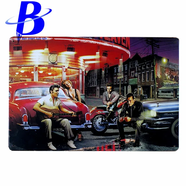 tin metal signs hollywood movies wall design vintage poster craft