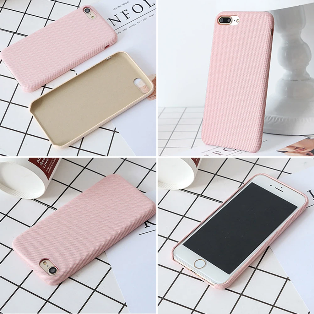 

GerTong Fabrics Texture Soft TPU Case For iphone 7 8 Plus Case Ultra-thin Canvas Silicone Vintage Cases For iphone 6 6S Plus X