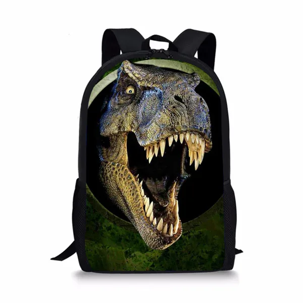 FORUDESIGNS green Dinosaur Printing Backpack for Teenagers Girls Boys ...
