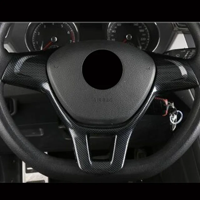 

For JETTA MK6 2015 2016 2017 2018 ABS Carbon fibre Car Steering wheel frame Cover trim Car Styling Accessories