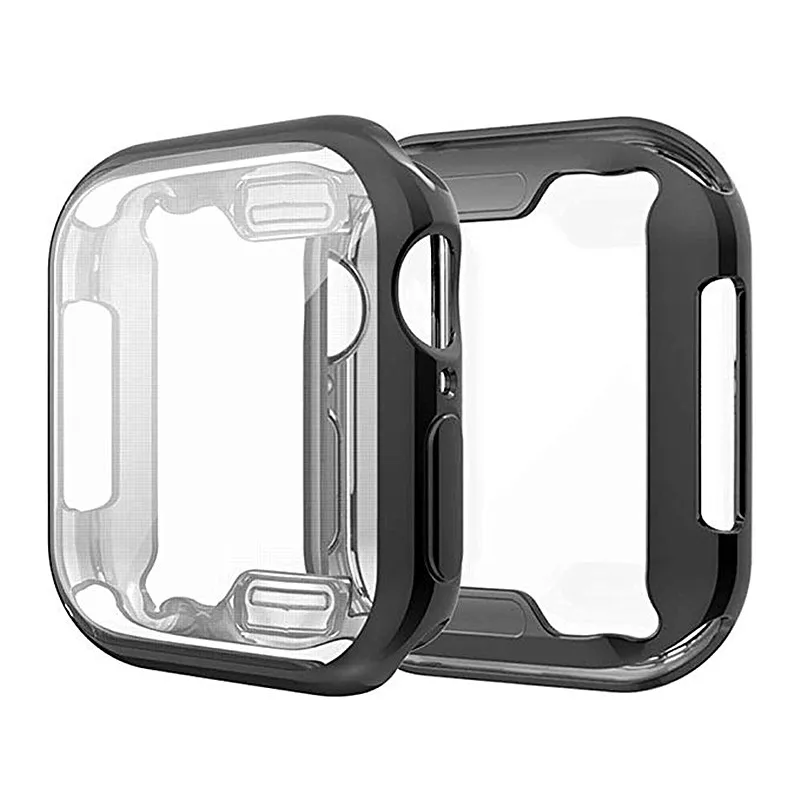 

ASHEI Ultra-Thin TPU Plating Bumper For Apple Watch Case Series 4/5 44mm 40mm Screen Protector Soft Slim Full Cover For iWatch