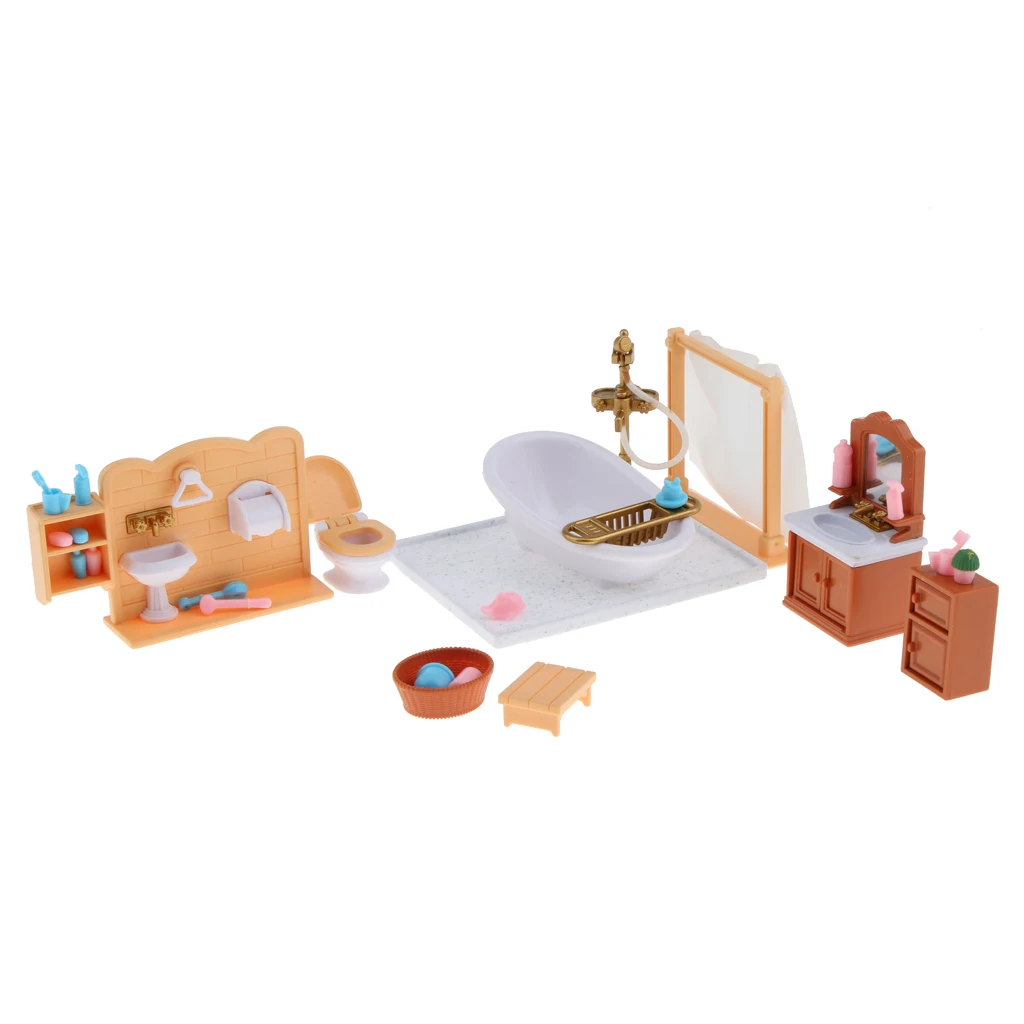 New 1/12 Scale Dollhouse Bathroom Furniture Set 112 Doll House Classic