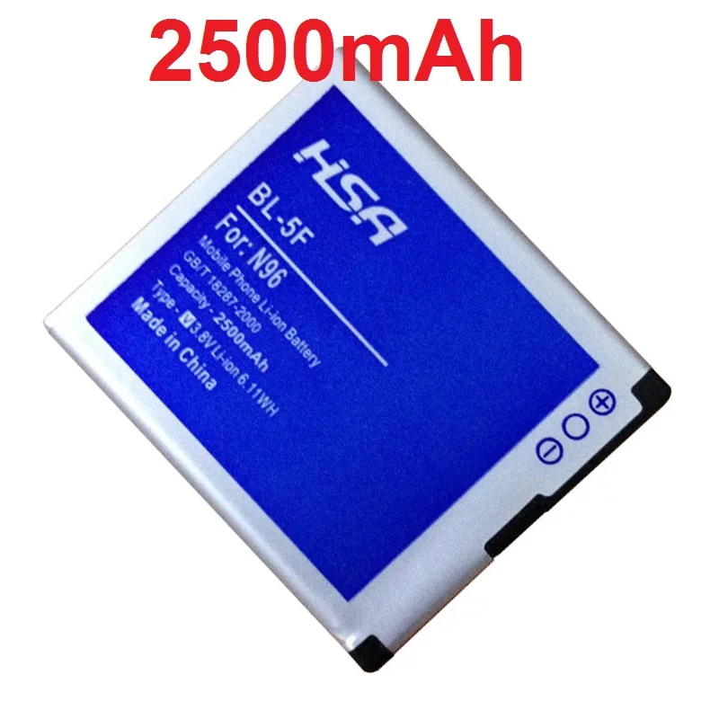 

New 2500mAh BL-5F / BL 5F High Capacity Battery for Nokia 6290/E65/N93i/6210/N96/6210S/6710N/N95 Battery