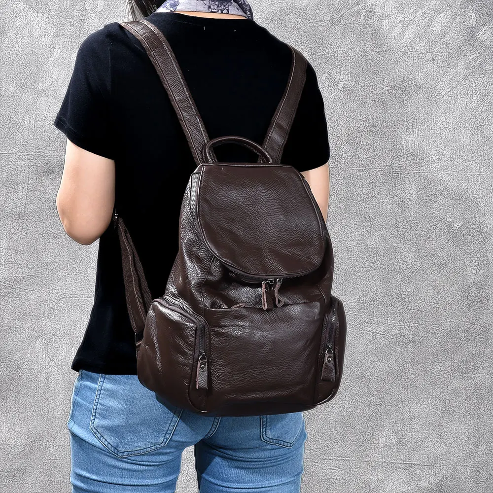 

Fashion women genuine leather backpack mansur lady real leather book backpack Travel girl schoolbag Rucksack soft Waterproof bag