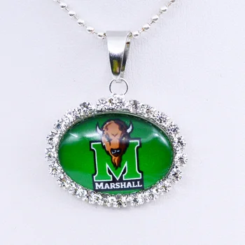 

Necklace NCAA Marshall Thundering Herd Charm Pendant University Football Jewelry for Women Gifts Party Birthday Wholesale 2018