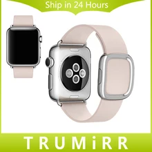 Современные Пряжки Ремешок для Часов iWatch Apple Watch Sport Edition 38 мм 42 мм Гладкий Гранада Подлинная Кожаный Ремешок Ремешок Браслет