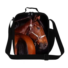 Детская сумка для ланча с животным принтами лошадь 3D печать многофункциональный пакет еды портативная Герметичная сумка для еды Дети студентов ланч бокс