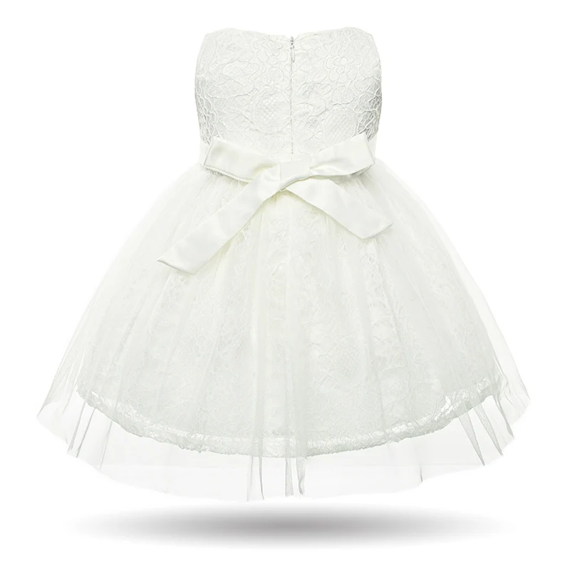 Cielarko/платье для маленьких девочек; кружевные вечерние платья принцессы на крестины; Белые Платья с цветочным рисунком для малышей; свадебная одежда для маленьких девочек