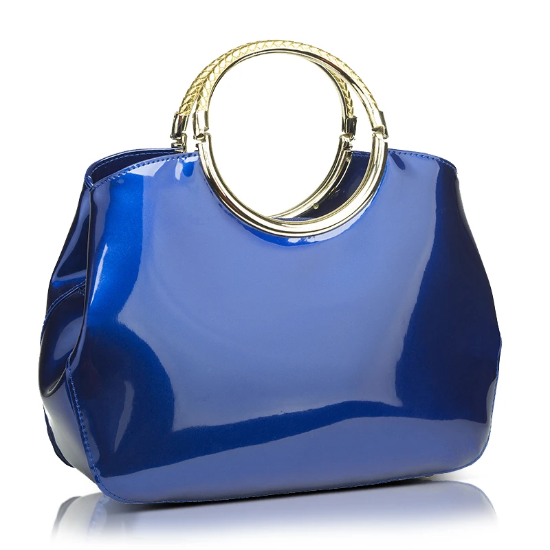 Fashion Women patent Leather Handbag shell Bag Candy Color Bolso Top Handle Tote 33 28 10cm