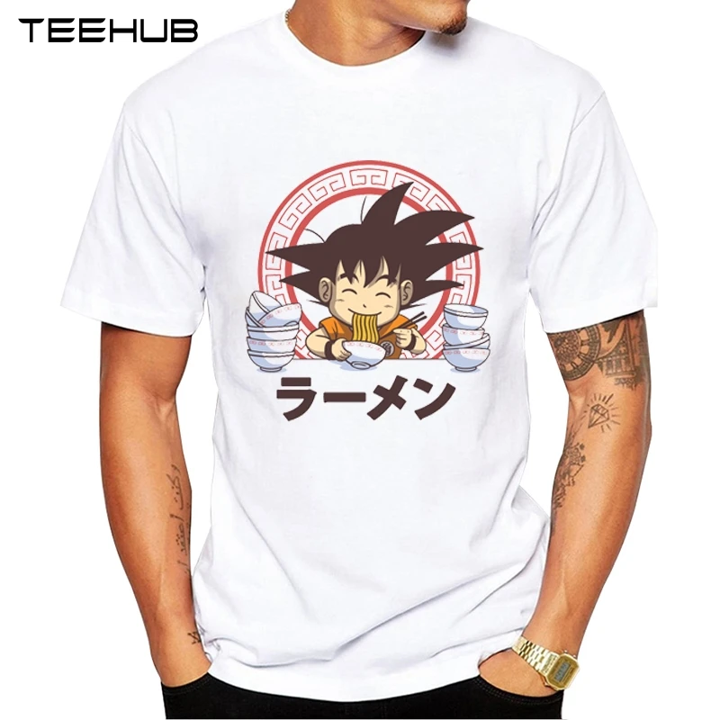 

TEEHUB Newest Goku Ramen Men T-Shirt Saiyan Prince Printed Male Tops O-Neck Short Sleeve Men's Dragon Ball Geek Tee Shirts