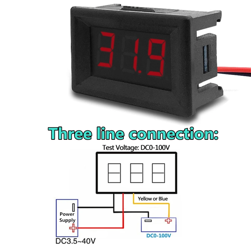 DC 100V 10A Вольтметр Амперметр синий+ красный светодиодный двойной цифровой вольтметр