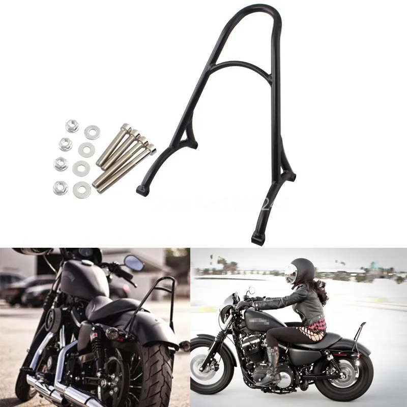 Black Burly Short Sissy Bar Backrest Kit For Harley Sportster XL 883