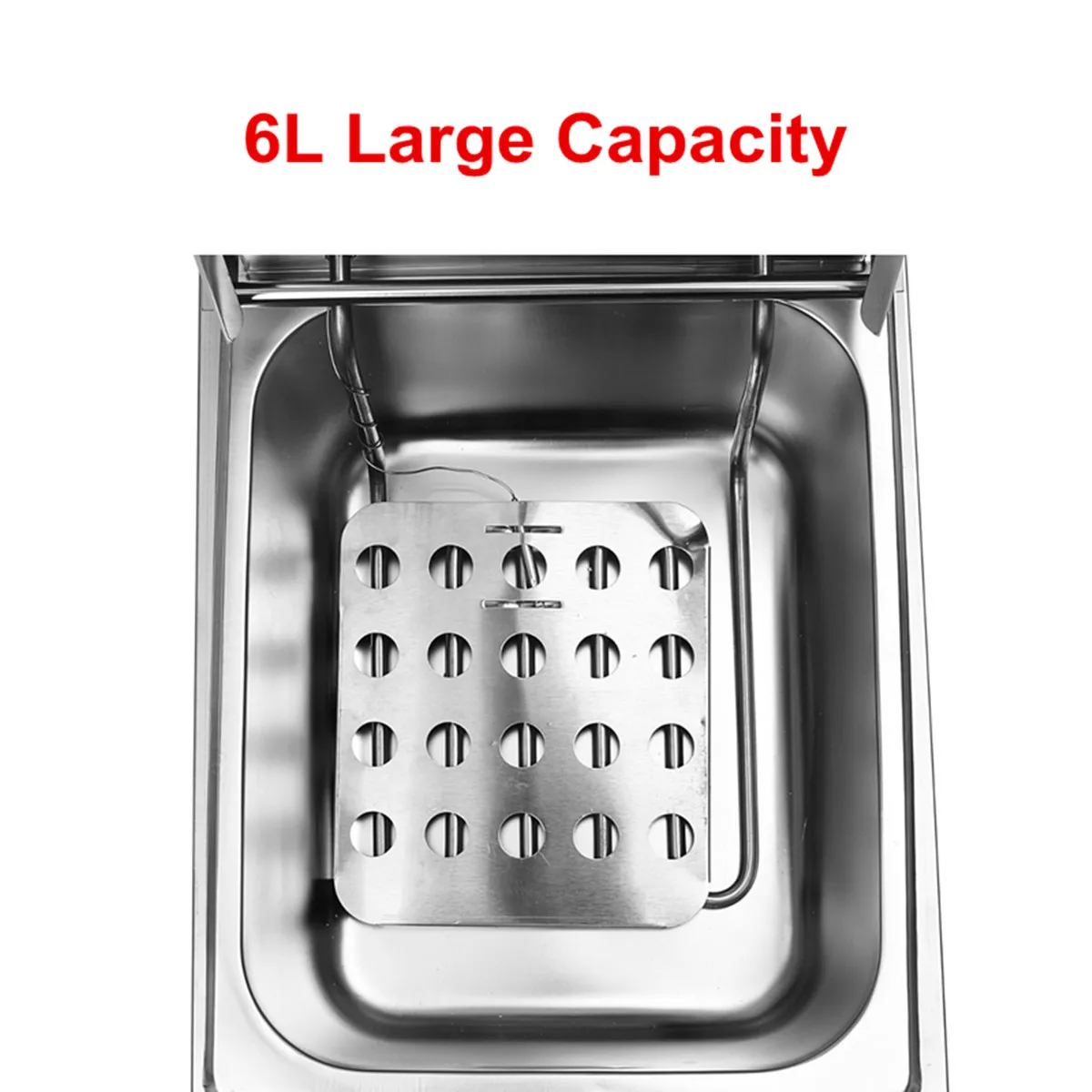  Heavy Duty Stainless Steel Electric Deep Fryer Commercial Home Kitchen Frying Chip Cooker Basket fo - 33018559730