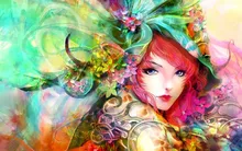Print your own picture Living room home wall decoration wood frame poster painting art girl eyes face flowers red hair