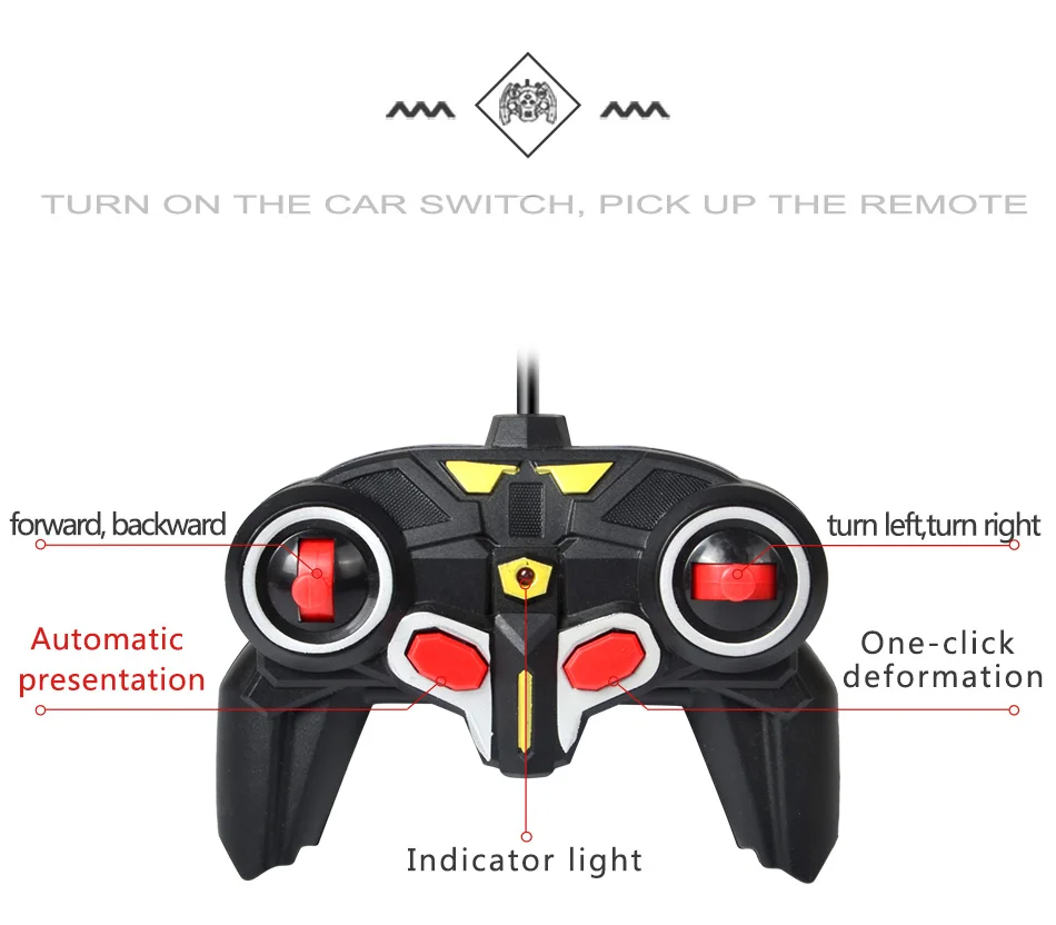 Детские радиоуправляемые игрушки Электрический пульт дистанционного управления гоночный автомобиль трансформер роботы один ключ деформационный автомобиль Детский подарок на Хэллоуин