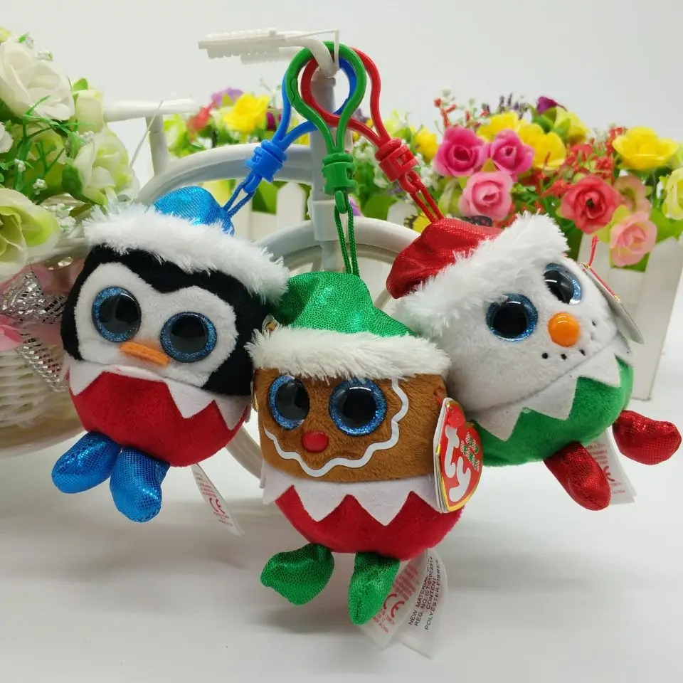 

The Baby Beanies Collection Christmas Plush Toy Clip Small Pendant Cute Stuffed Doll Kids Birthday Gift Key Chain Sugarplum