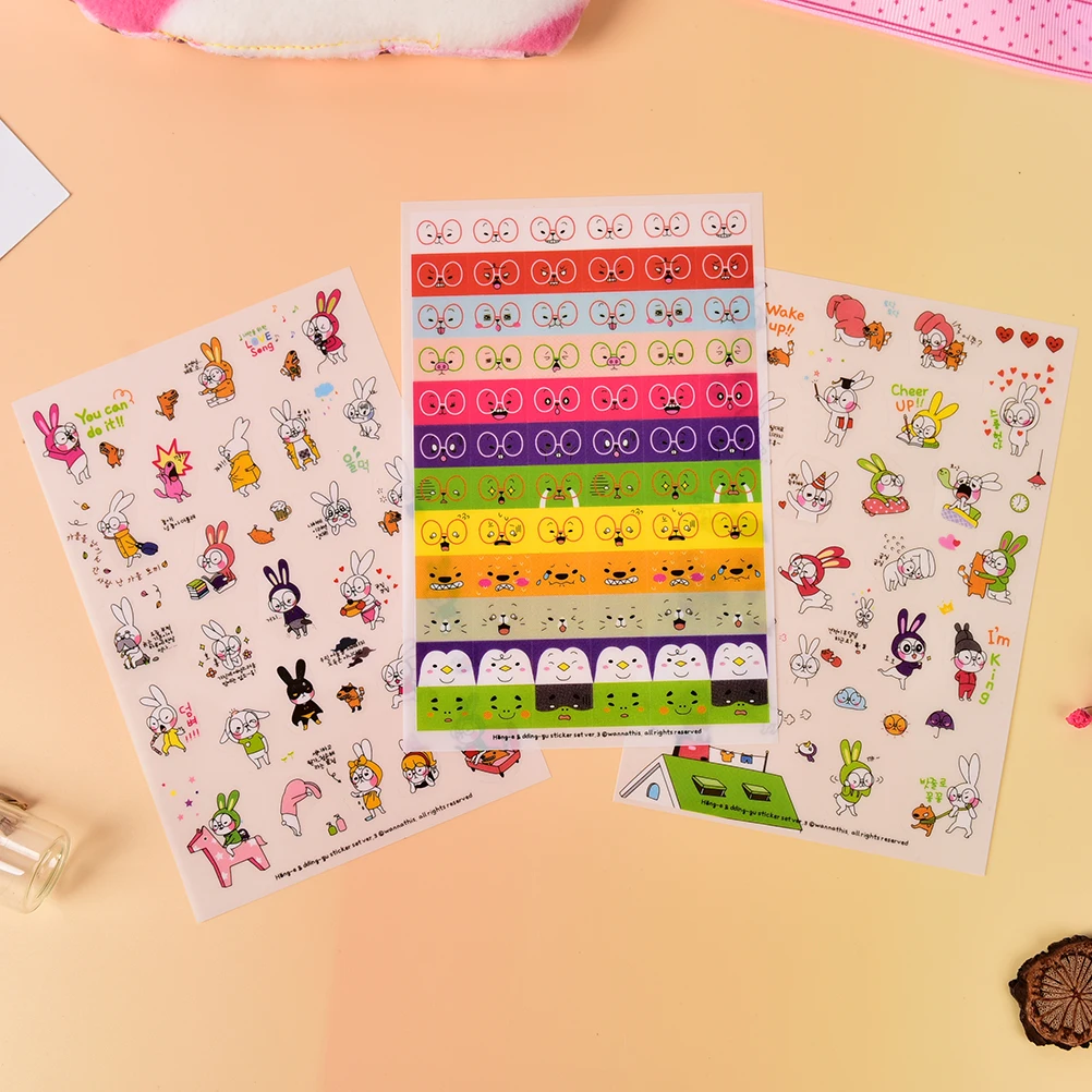 6 Sheets/set Book Sticker Rabbit Diary Scrapbook Calendar Notebook Label Decoration