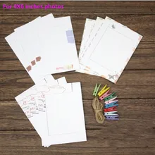 Винтаж 4x6 дюймов настенные Рамки Бумага фото Рамки S с деревянной Зажимы и конопли веревки для украшения дома, 9 шт./компл., 45 шт./лот