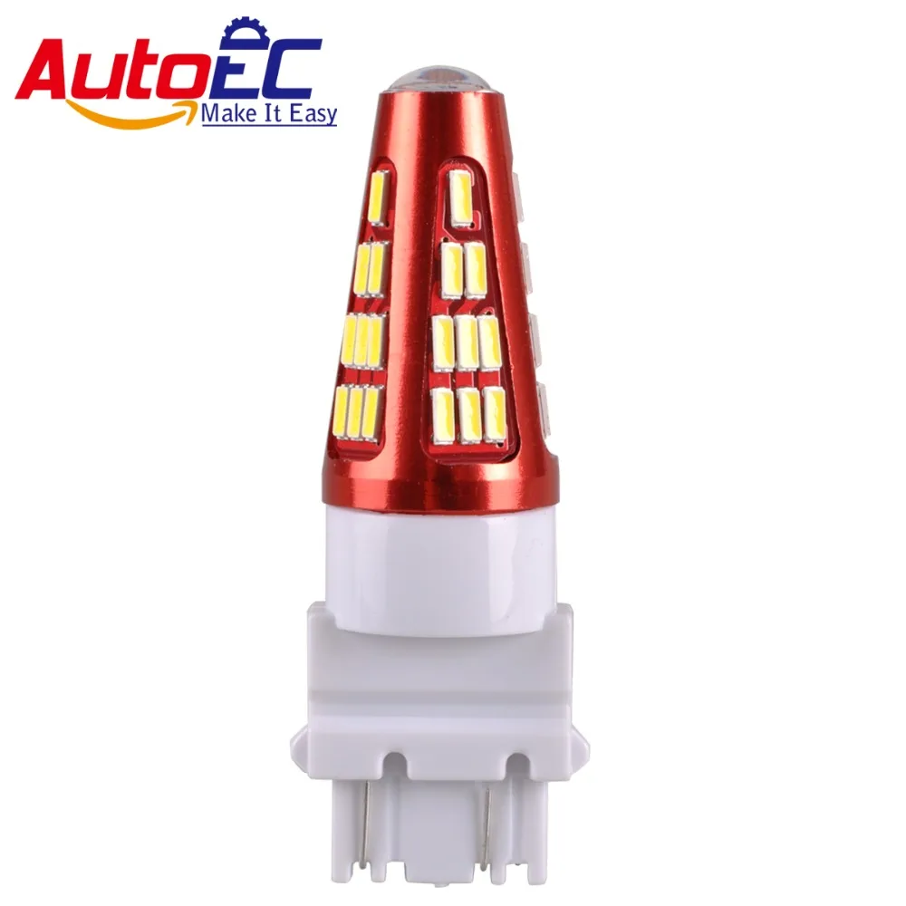 Autoec 2x Front Turn Signal Light 3157 Led Bulb White 48smd 3014 Brake