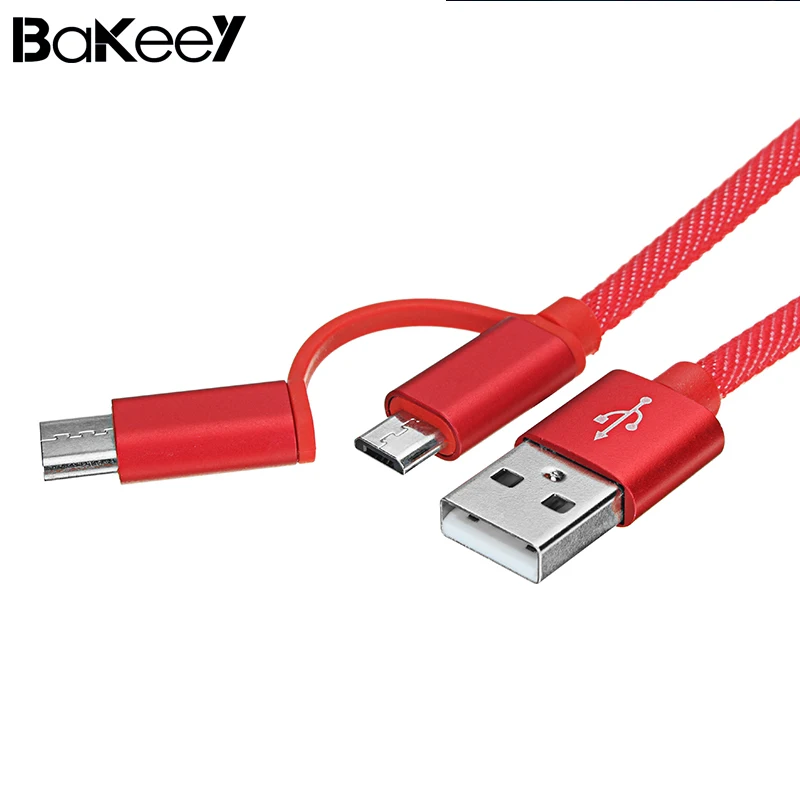 

Bakeey 2 in 1 Type-C Micro USB Fast Charging Data Cable 1M for Samsung Oneplust 5T 6 Xiaomi Type C Cable USB Charger Cables