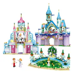 Принцесса замок Кампус Девушка небольшой зерна Строительный Блок Детские игрушки XB12019