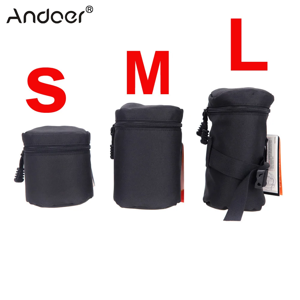 Andoer Lens Bag Waterproof Padded Protector Camera Lens Bag Case Pouch