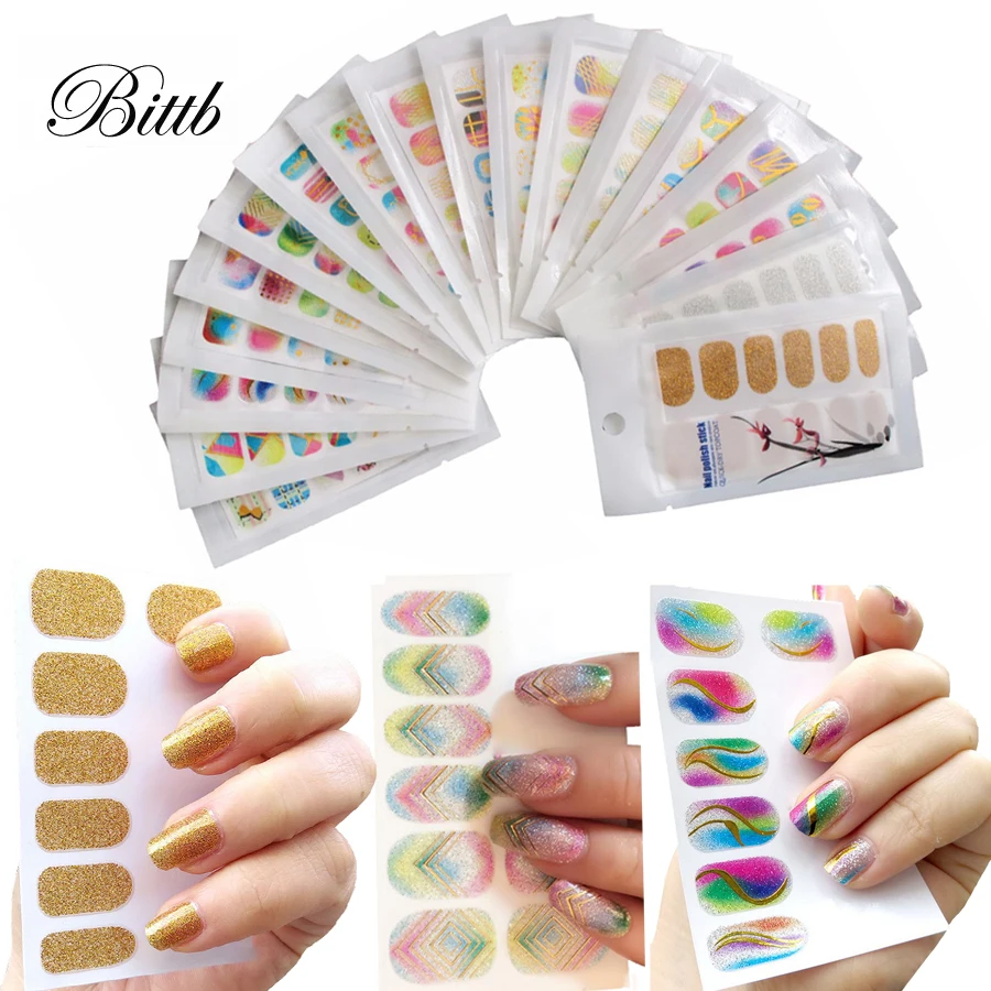Bittb 100 Sheets Nail Sticker Polish Decoration Stamp 3D Brand Art Nail