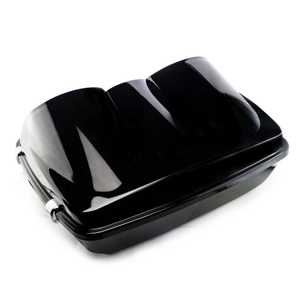 Motorcycle Tour Pak Pack Trunk with Latch Speaker Grill For Harley Touring Road King Street Road Glide Electra Glide FLHT 2014-2018 Black (1)