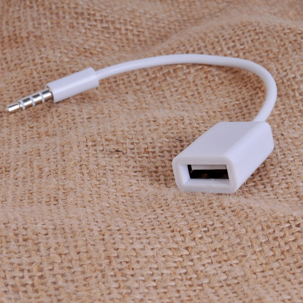 MP3 3.5mm Headphone Male AUX Audio Plug Jack To USB 2.0 Female Converter 2