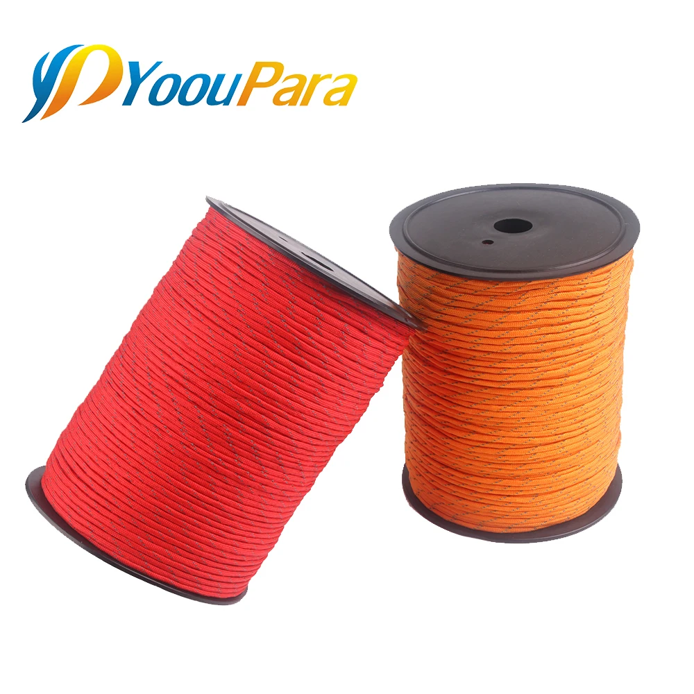 

10 Colors 1000FT Reflective Paracord Spools 2pcs/lot 7 Strands for DIY Pet collaOutdoor Camping Survival Equipment DHL Free