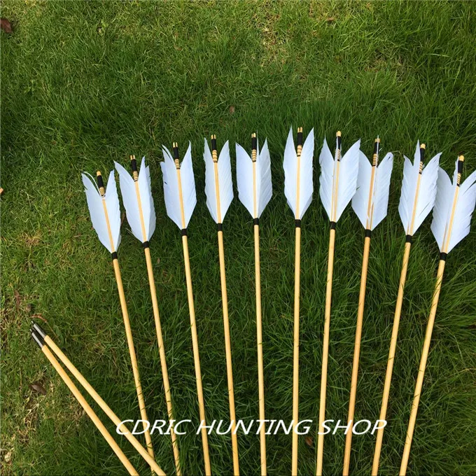 Деревянные стрелы из индейки 6/12/24 шт. перо для лука охоты|bows and|wood arrowstraditional bow |