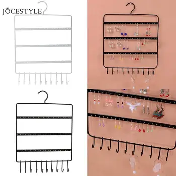 

New 66 Holes and 10 Hooks Wall Earring Organizer Jewelry Hanging Holder Necklace Display Stand Rack Holder Dropshipping