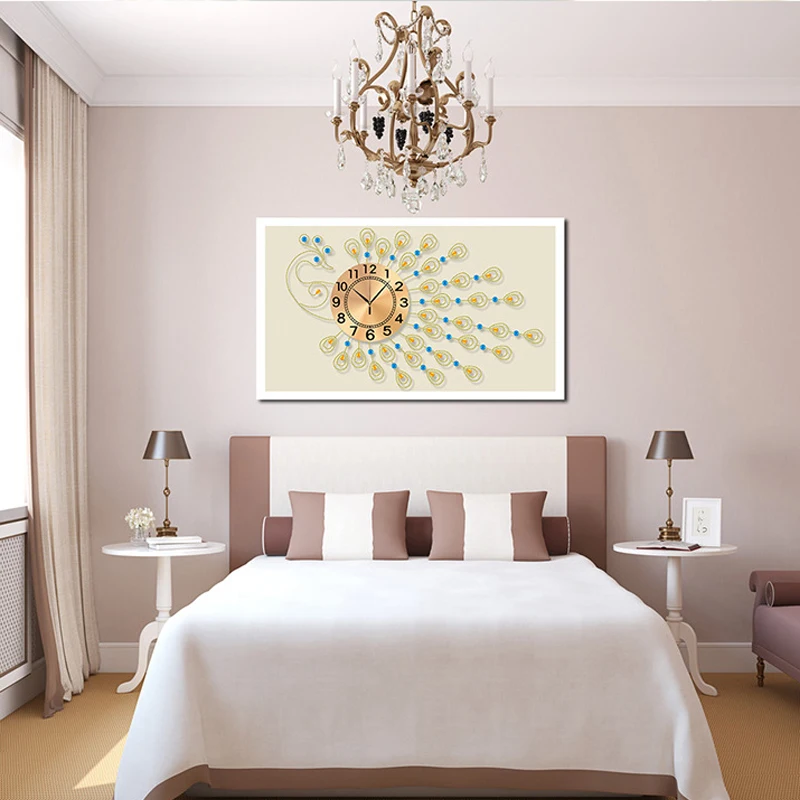 

5D Diy Full Square Round Diamond Painting Mosaic Peacock Clock Rhinestone Embroidery Cross Stitch Home Decor Ation Gift