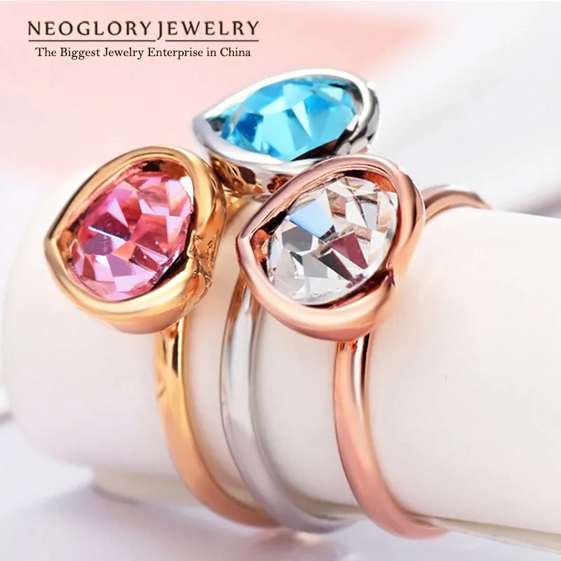 Neoglory Auden Стразы кольца на палец в форме сердца для женщин модное ювелирное