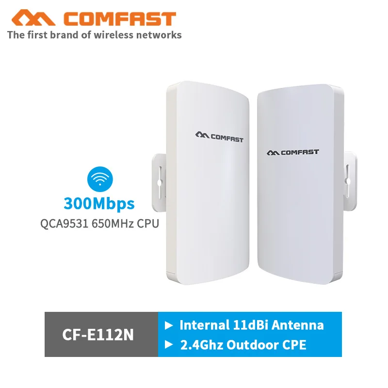 

2pc COMFAST Outdoor Wireless bridge 1-2 km Network Wifi Elevator Monitoring CPE Client Router 300Mbs wifi amplifier repeater ap