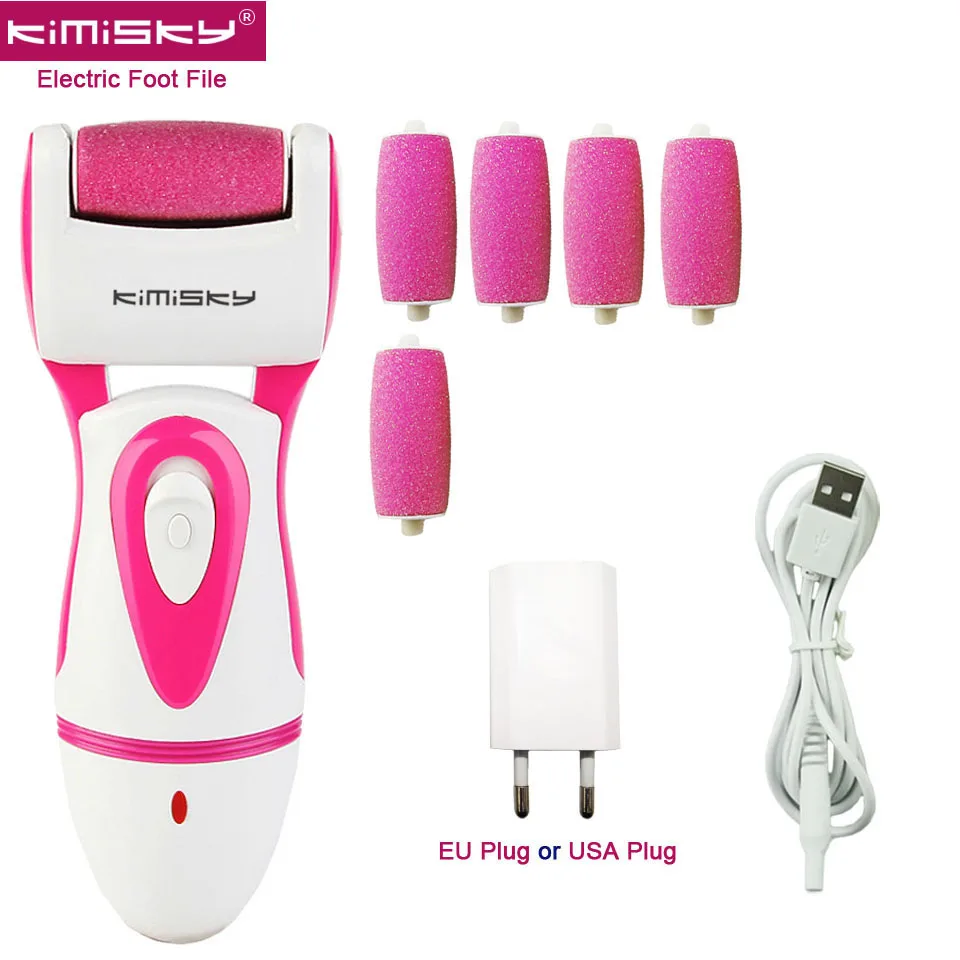 KIMISKY Red RECHARGEABLE Pedicure Electric Tools Foot Care Exfoliating Foot Care Tools PK