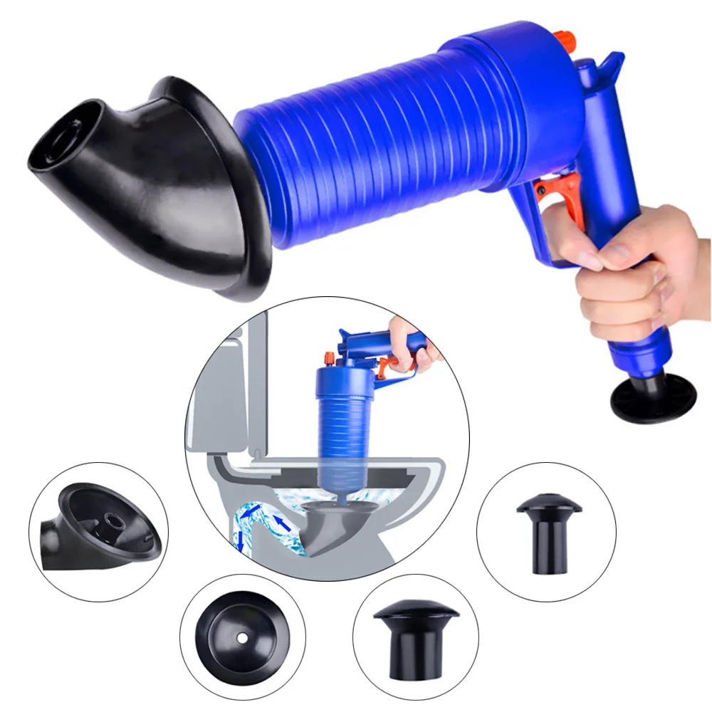 

High Pressure Air Power Drain Blaster Gun Powerful Manual Sink Plunger Opener Cleaner Pump For Toilets Showers For Bathroom