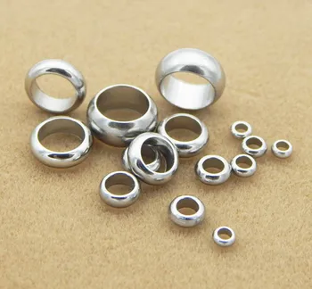 

50pcs Spacer Bead Stainless Steel Metal Bead for Bracelet Jewelry Making Fit 2/2.5/3.8/6/8mm Leather Rope Wire DIY Accessories