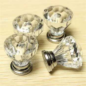 

MTGATHER 12Pcs Crystal Clear Door Drawer Cabinet Furniture Cupboard Handle Knob Kitchen 4 Colors Black/Pink/Blue/Transparent