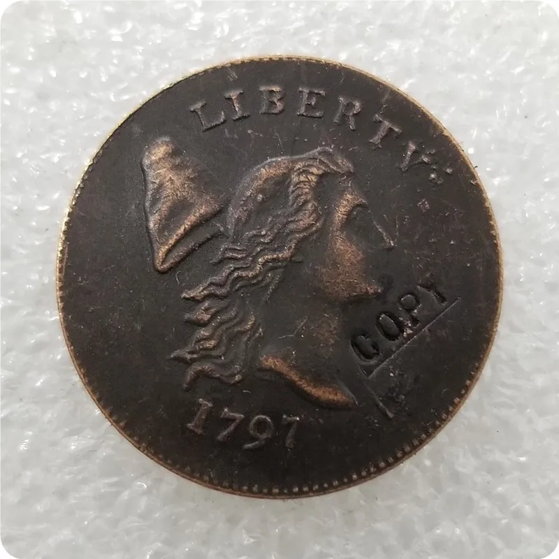 США 1794,1795, 1796,1797 пол-цента копии монет - Цвет: 1797