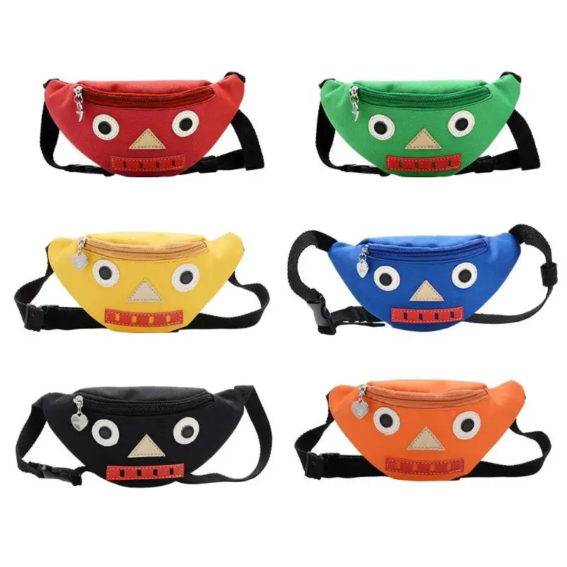 Cartoon Robot Kids Nylon Chest Pack Cute Waist Belt Pouch Shoulder Handbags