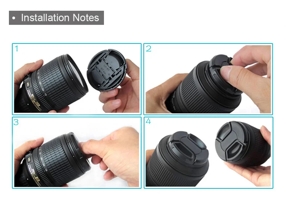 TiYiViRi Universal Camera Lens Cap 37 40.5 43 46 49 52 55 58 62 67 72 77 82mm Protection Cover Lens Cover For Canon Nikon Sony   (8)