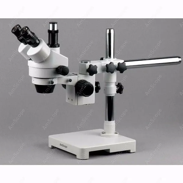 Одна рука бум стоять микроскоп-amscope поставки 7X-90X Тринокулярный стереомикроскоп на одной рукой Boom Stand